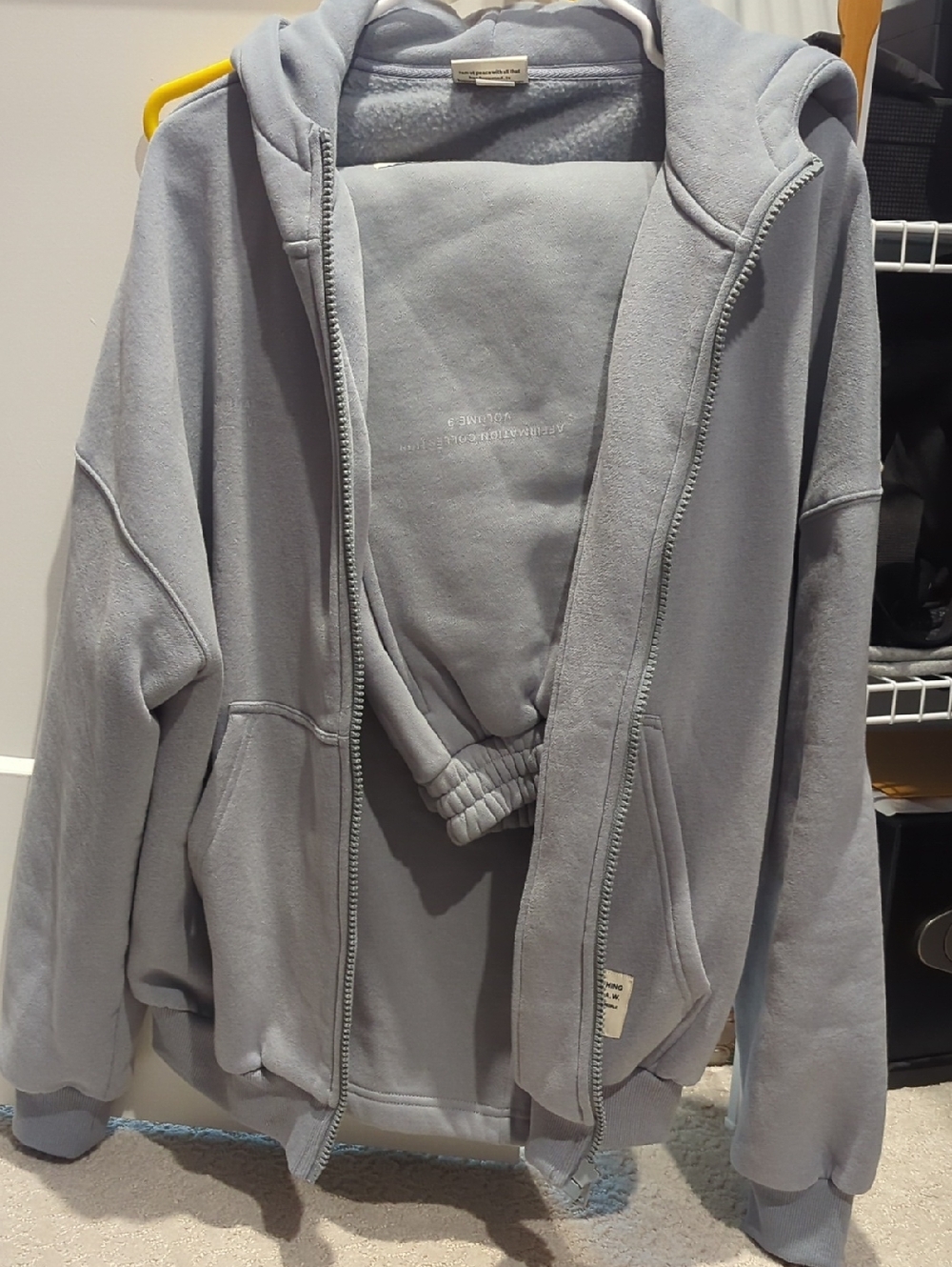 Comfrt Light Gray Zip-Up Hoodie Set Size XS NEW